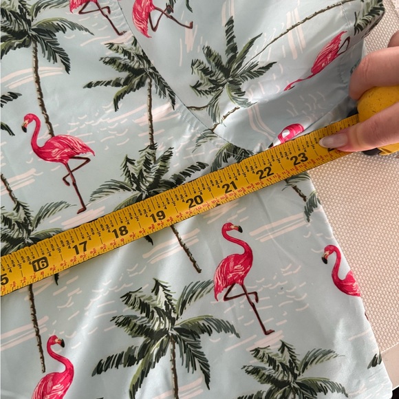 EUC Broken Threads Cabana Matching Swim Set Flamingo Palms Trunks Shirt Large - Picture 3 of 3